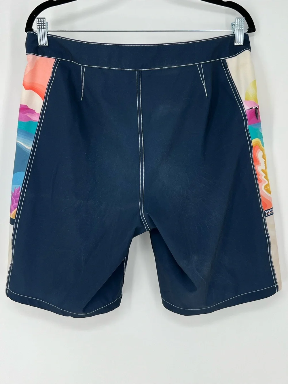 Vans Navy Boardshorts with Multicolor Wave‎ Panels